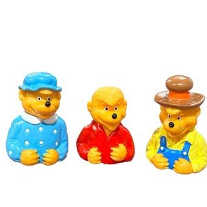 3 Vintage 1980s Berenstain Bear Toy Figures